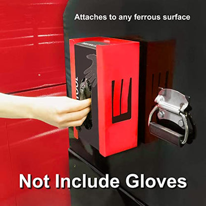 CASOMAN Magnetic Glove/Tissue Dispenser, 8LBS Capacity, Red Glove Dispenser Wall Mount, Glove Box Holder for Wall Mount, Magnetic Glove Box Holder, Not Include Gloves - color: Red