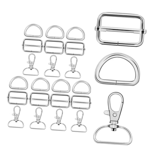 24pcs Metal Swivel Hook Clips D Ring Buckles Set Durable Fastening for Keychains Handbags DIY Craft Projects and More Metal Key Ring Clips