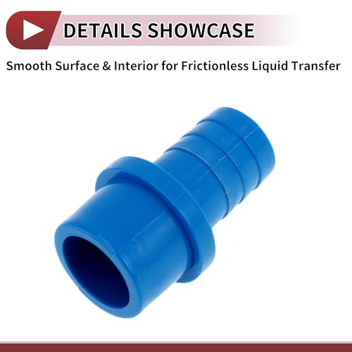 Plastic Hose Barb Fitting 1-1/4" x 1" Barb OD Straight Through Pipe Connector Blue 5 Pcs - color: Blue, size: 1-1/4"x 1" OD