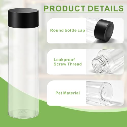 Empty Plastic Sensory Bottles with Lids, 16 Pack, 13.5 oz | Bulk Empty Reusable, Juice Water Bottles, DIY Crafts, Classroom Handmade, Party Decoration