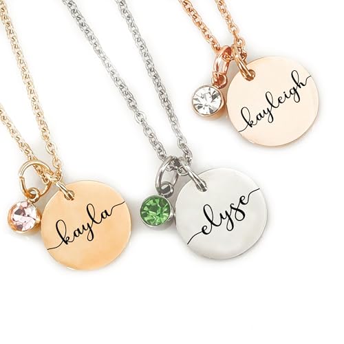 Personalized Birthstone Necklace | Custom Name Necklace | Girl friend Gift | Friend Necklace for Women | Kinsley Birthstone Necklace Custom KINSLEY-BS-DISC