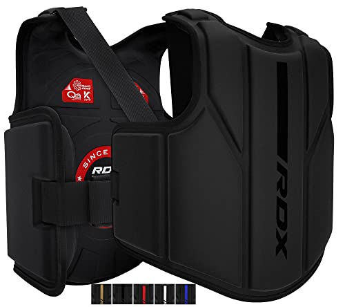 RDX Boxing Body Protector, MMA Kickboxing Muay Thai Boxing Chest Guard, Sparring Training Heavy Punching, Kara Adjustable Strike Shield, Martial Arts Upper Body Ribs Protection Pad, Taekwondo Vest - size: Large-X-Large