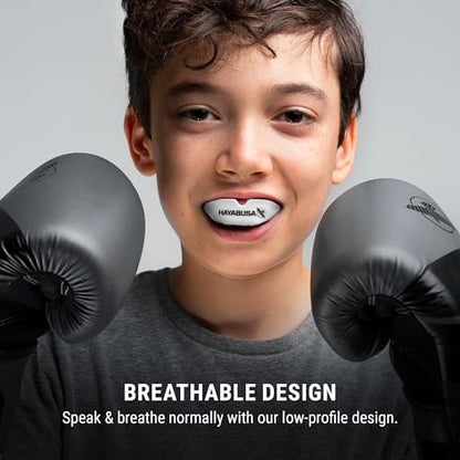 Hayabusa Combat Sports Mouth Guard Youth, Kids and Adult Sizes Comes with Case - White/Red, Youth - color: White/Red, size: Youth