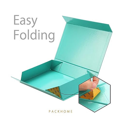 PACKHOME 6 Gift Boxes 11.5x8x2.5 Inches, Sturdy Shirt Boxes with Magnetic Lids for Multiple Occasions (Glossy Green) - color: 11x7.8x2.3 Inch-Green-Pack of 6