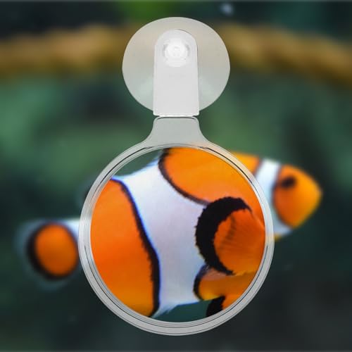 Mipcase Aquarium Magnifier, Acrylic Fish Tank Magnifying Glass, Fish Tank Viewer, Small Animal Magnifier with Suction Fish Tank Magnifying Glass Fish Tank Accessories