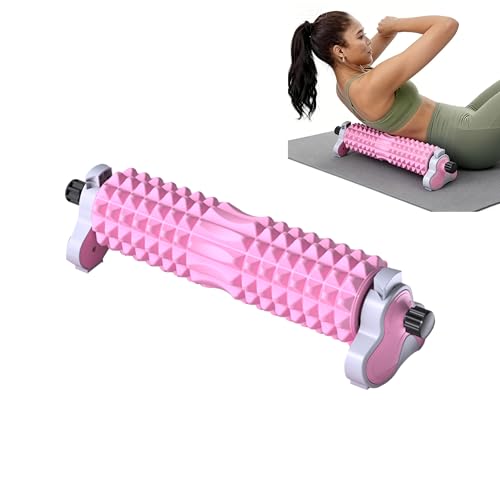 Foam Roller with Detachable Stand, 18” Deep Tissue Massage Roller | 3-Level Height Adjustable Support, Beginner-Friendly Design for Home Workout & Muscle Recovery - Pink - color: Pink