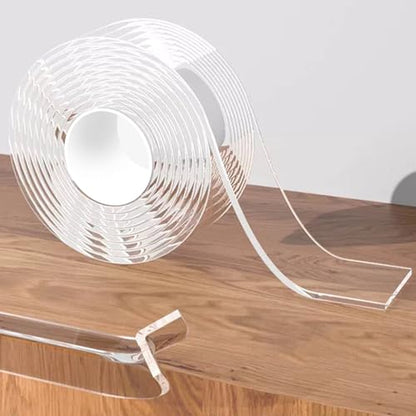 Clear Edge Protector Strip Sharp Edge Wrap Cover Tape,1.18 in x 9.84 FT,Self Adhesive Protective Bumper Guards for Cabinet Door Desk Glass Table Bed Furniture, Kitchen Countertop, Waterproof - size: 1.18in x 9.84FT