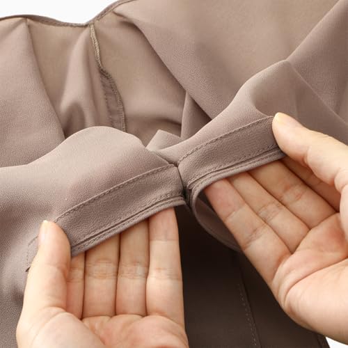 Instant Chiffon Hijab Set 3-in-1 Scarf with Built-in Magnets and Undercaps Head Wraps with Model Cap - color: Light Khaki
