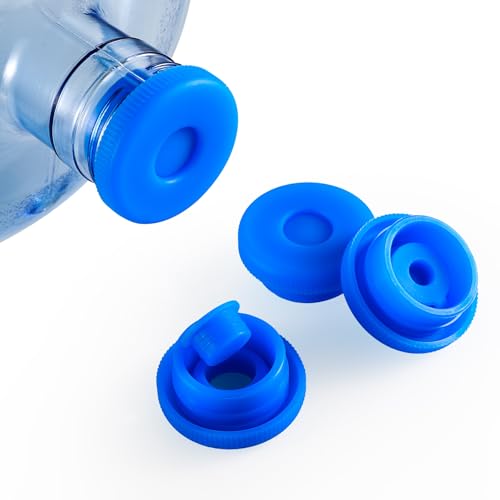5 Gallon Water Jug Cap Reusable, Non-Spilling 55mm Water Bottle Dispenser Caps, Silicone 5 Gal Jug Replacement Caps Lids Anti Splash (Ocean Blue, 3 Pack) - color: Ocean Blue, size: 3 Pack