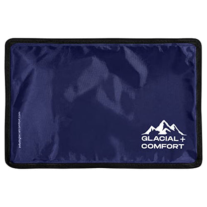 Glacial Comfort Gel Ice Pack for Injuries Reusable - (12" x 8") Cold Pads for Back Pain, Hip, Knee, Shoulder, Muscle Strains, Migraine & Postpartum Recovery with Flex Technology - Compression Pad. - size: Medium (12" x 8")