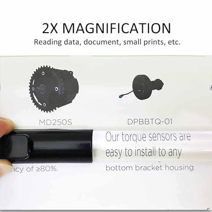 MAGDEPO 3X Handheld Magnifier 2-in-1 Clear Acrylic Magnifying Glass Lightweight with Bar Magnifying Handle for Reading Small Prints, Documents, Hobbies