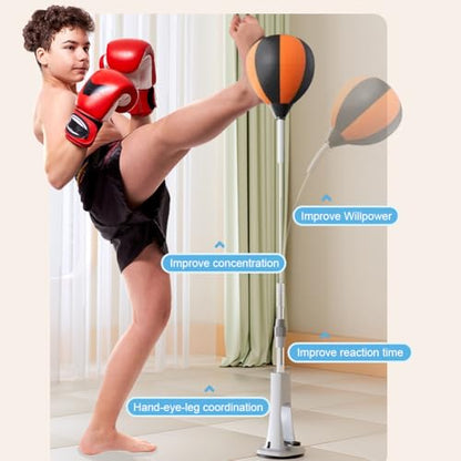 Height Adjustable Punching Bag with Stand, Speed Bag & Reflex Boxing Ball Set, Ideal for Training, Relief and Home Fitness