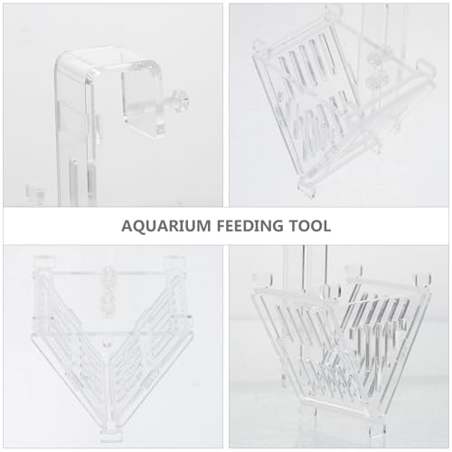 ULTECHNOVO Acrylic Fish Feeding Cup Aquarium Worm Feeder Cone-Shaped Fish Food Holder with Hook for Chilled Bloodworms