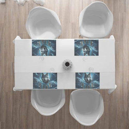 Placemats Set of 4 Heat Resistant 3D Wolf Dream Catcher Place mat for Dining Table Non-Slip Table Mats Desktop Protection Pad Washable Place Mats for Kitchen Dining Outdoor - color: 3d Wolf Dream Catcher