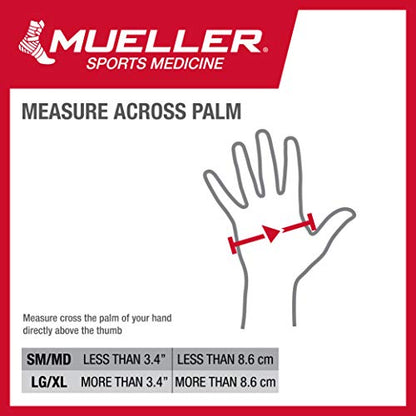 MUELLER Sports Medicine Compression Glove for Men and Women, Hand & Wrist Pain Relief Support, Ideal for Carpal Tunnel, Arthritis, Fits Right or Left, Beige - size: Small/Medium