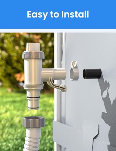[ Patented ] POOLHACKER Plunger Valve Plus with Pool Hose Adapter and Pool Pipe Holder, Pool Replacement Parts Accessories for above Ground Pool (2 Pcs) | Pool Hose Adapter, Pipe Holder, Replacement Pool Fittings, Secure Hose Support, Easy Installation, P