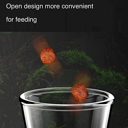 Aquarium Shrimp Feeding Tube and Dish, Clear Crystal Glass Shrimp Feeder Tube Tray for Fish, Clear Glass Aquarium Tube, Fish Tank Waterfall Pipe for Freshwater and Marine Aquarium (8 in)