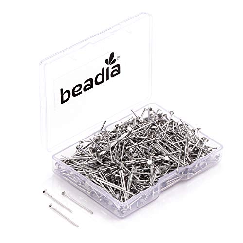 BEADIA Head Pins Platinum for DIY Jewelry Making 20mm 500pcs - color: Platinum, size: 20mm