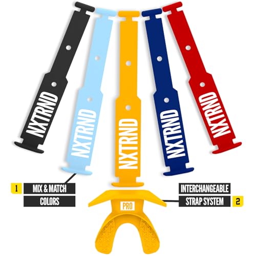 Nxtrnd One Pro Football Mouth Guard, Interchangeable Strap, Fits Adult & Youth (Yellow) - color: Yellow Pro