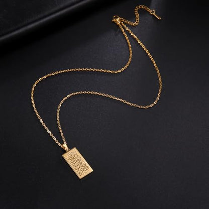 UNIFT Islamic Muslim Allah Layered Necklaces For Women Stainless Steel Charm Water Drop Heart Shape Allah Pendant Double Layer Necklace Islamic Jewelry - color: gold 4