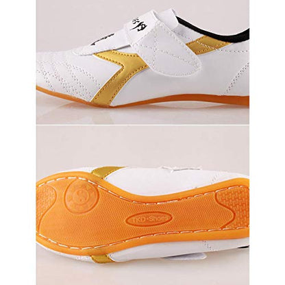 Taekwondo Shoes, Dilwe PU Leather Soft Sole Taekwondo Shoes for Taichi Gym Training (40)