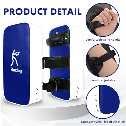 LuiceABC One Karate Taekwondo Boxing Kick Punch Adjustable Soft Shield Durable Training Pad for Boxing, Training and Protecting Your Palm, Wrist and Decreasing The Shock - color: Blue
