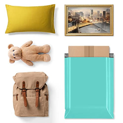 Fuxury 19x24 Poly Mailers 50Pcs Large Shipping Bags for Clothing Embossed Dots Design Shipping Envelopes Waterproof Mailing Envelope Self Seal Mailers Poly Bags Durable Package Bag Teal - size: 19x24'' 50pcs