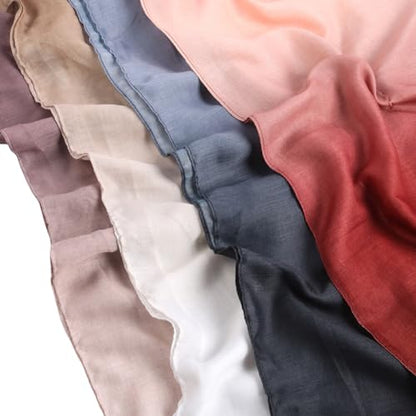 Fashion Gradient Color Hijab Scarf for Women Soft Modal Instant Jersey Hijab Head Wraps Long Shawls - color: Color 1
