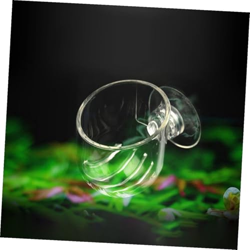 COHEALI 2pcs Acrylic Fish Feeder Cups with Suction for Aquarium Feeding, Portable Red Worm Bait Holder, Suitable for Fish Tanks, Shrimp, and Aquatic Pets