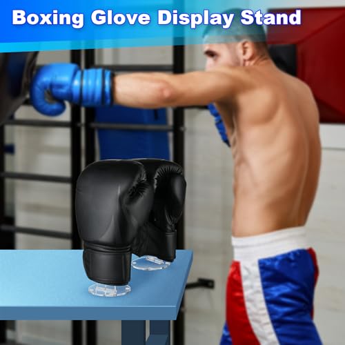 Cosmos 1 Pair Boxing Glove Holder Rack Boxing Gloves Display Stand Sports Gloves Vertical Display Rack Desk Stand, Acrylic Stand & Withstand Design