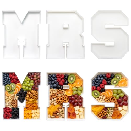 10 Inch Plastic Fillable Letter for Charcuterie, Bridal Shower Party Table Centerpiece, Waterproof (MRS) - style: MRS