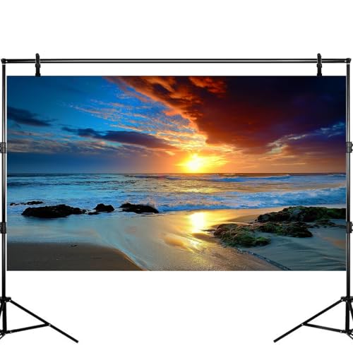 Sunset Beach Aquarium Background Sunrise Ocean Seashore Fish Tank Background Ocean Seascape Terrarium Backgrounds Amazing Sunrise Over Seacoast Sand Ocean Waves Reptile Tank Backgrounds 24x16in - color: Dark Blue, size: 24(W)x16(H)inches/ 60(W)*40cm(H)