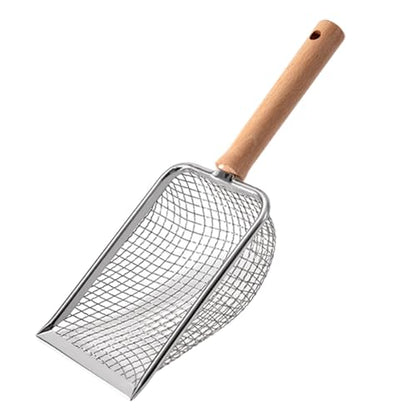 Cats Litter Pets Sifter Spade Portable Kitty Spade Kitten Aquarium Deep Spade with Handle Litter Box Scooper, mesh 5x5mm