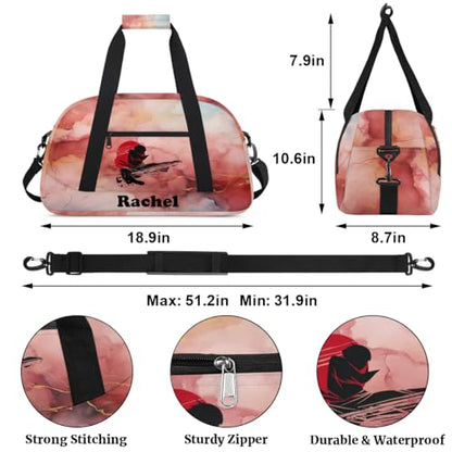 Personalized Martial Art Bag Duffel Bag for Girls, Custom Taekwondo Karate Bag Overnight Bags for Travel Weekender Practice Girl - color: Option 13
