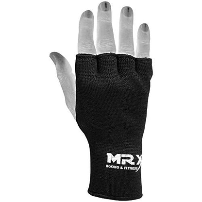 Muay Thai Boxing Inner Gloves Protective Hand Wrap MMA Fist (Black, XX-Large) - color: Black, size: XX-Large