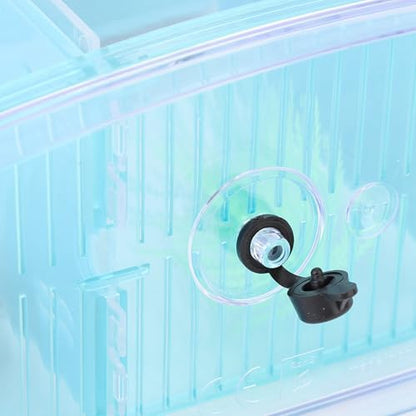 Aquarium Fish LED Acrylic Three Di Breeding Isolation Box for Sm Fishes Bottom of the Change for and Stress Valve (Blue) - color: Blue