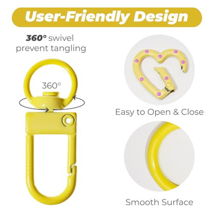 30PCS Keychain Clasp Set – 10 Colors Small Set with Lobster Clasps, Heart-Shaped Clasps and Spring O Rings for DIY Crafts, Gifts, Keychains & Classroom Projects - color: 10 colors-30pcs