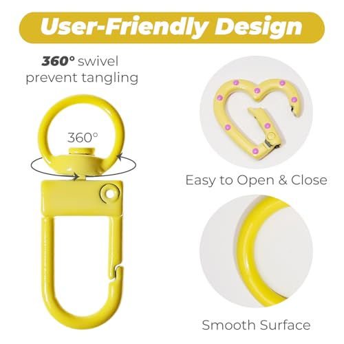 90PCS Keychain Clasp Set - 10 Colors Spring O Rings, Lobster Claw Clasps and Heart Clasps for DIY Keychains, Bag Charms, Crafts, Gifts & Classroom Supplies - color: 10 colors-90pcs