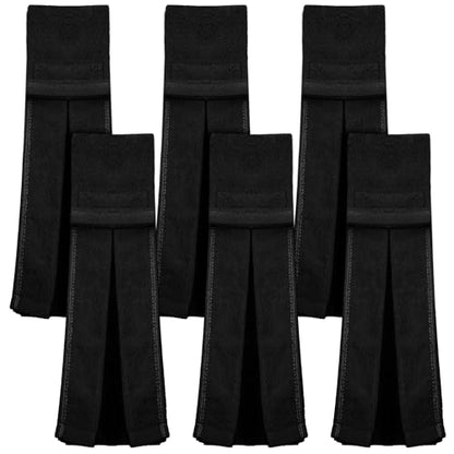 Moukeren 6 Pcs Football Towel Cotton Quarterback Football Field Hand Towel with Hook and Loop Fastener for Sports Football Golf Gym Accessories(Black) - color: Black