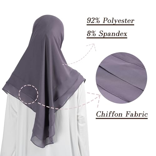 Hijab for Women Muslim Patterned Headscarf Arabian Headscarf Islamic Khimar Prayer Cloth Hijab Scarf for Women - color: Purple