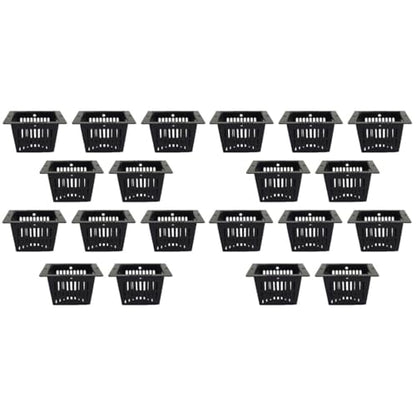Yardwe 20pcs Planting Mesh Net Cup Square Plant Net Pots Plant Basket for Hydroponics Aquaponics Orchids - size: 20PCS