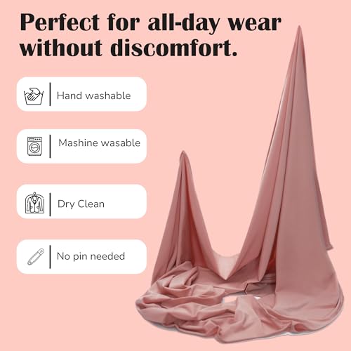 Premium Jersey Hijab Scarves -Turban Head Wraps for Women, Fashion Headbands Long Plain Muslim Shawls - color: Light Pink