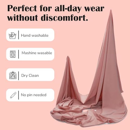 Premium Jersey Hijab Scarves -Turban Head Wraps for Women, Fashion Headbands Long Plain Muslim Shawls - color: Light Pink