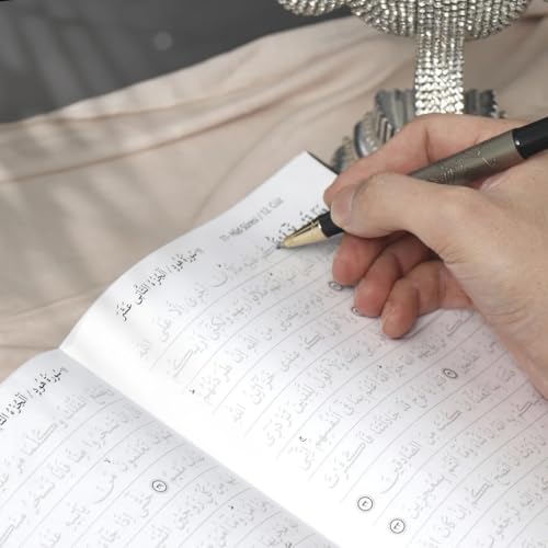 Shaded Quran Text with Full Tracing &Bookmark | Ideal Book for Writing and Learning Quran Text | Tracing Paper Writable Quran | Perfect Ramadan,Eid,Umrah Gift for Muslim Women Men Child(White) - color: White