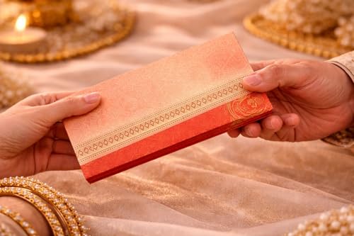 Premium Money Gift Envelopes for Cash – Designer Shagun Lifafa with Gold Foil Paisley, Wedding Gift Envelopes for Diwali Eid Rakhi Birthday, Pack of 20