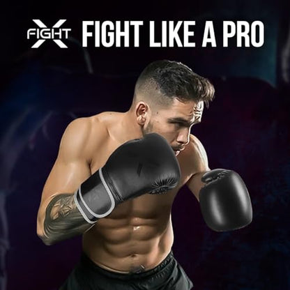 Professional Boxing Gloves Men Women – Pro Training Sparring Gloves, Heavy Bag, MMA Kickboxing Muay Thai Gloves – Hook & Loop with Wrist Support - color: Full Black, size: 10oz