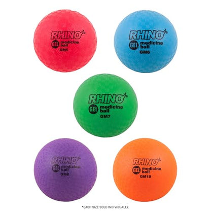 Champion Sports Rhino Gel Filled Medicine Ball – Durable, Soft Grip Weighted Ball for Strength, Cardio, & Rebounder Training – Multiple Weights for Home Gym & Fitness - style: 2 LB Medicine Ball (Red)