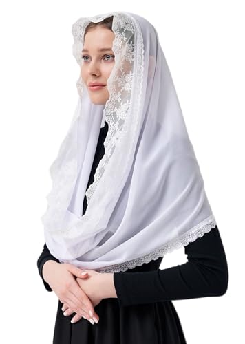 Leimandy Infinity Chapel Veil Hijab Scarf Head Wrap for Muslim V96 - color: White