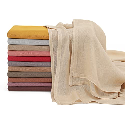Yeieeo Women's Hijab Lightweight Breathable Solid Color Soft Cotton Hijab for Women Muslim Fashion Scarves - color: Light Gray