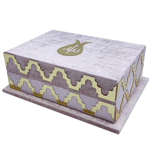Holy Quran Keepsake Koran Book Holder Case Muslim Lalegul Gift Set (Light Pink) - color: Light Pink
